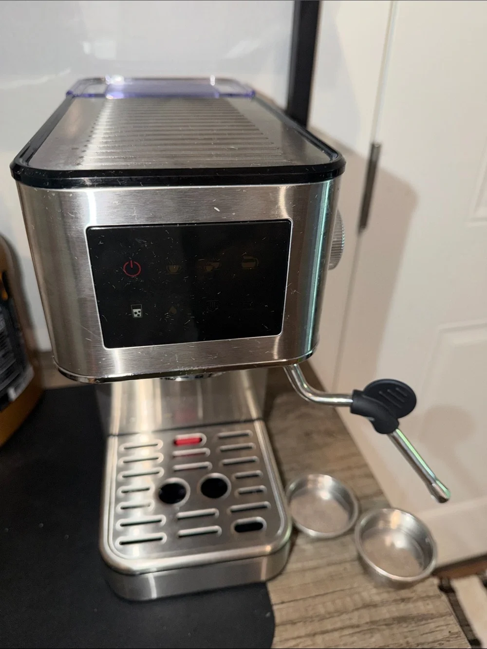 Stainless Steel Espresso Machine with Steam Wand - Silver